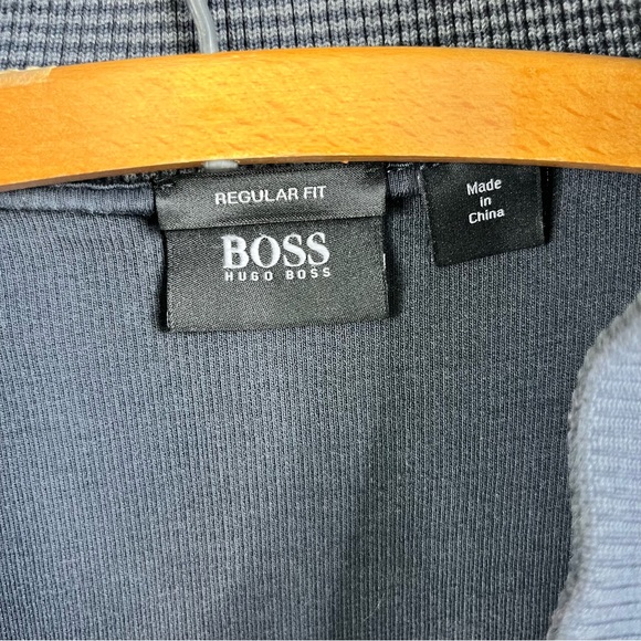 BOSS Hugo Boss Knit 1/4 Snap Contrast Pop Over Sweater - Picture 6 of 7